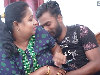 Desi Mallu Aunty loves his neighbor's Yam-Sized Man-Meat shortly she is all singular at dwelling ( Hindi Audio )