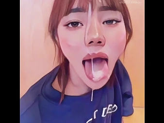KimmySun0312 gets insatiable and takes a facial cumshot in this sensational anime remake