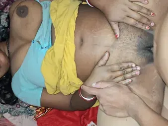 Desi village step-sibling-in-law gets fortunate and bangs his step-step-sister Mast Jethani on the bed