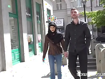 Super-naughty hijab dame heads hideous with a roil fixed muslim manhood
