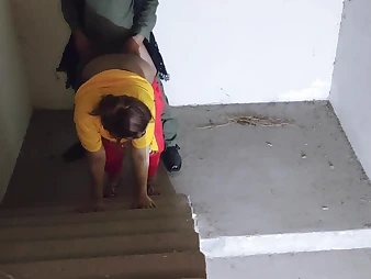 Desi step-mother gets her cock-squeezing vag depopulate rear end-fashion in HD homemade flick