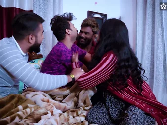 Indian MILF Riya Boudi shares her cheating husband with reference to his 3 buddies, gets a cumload in her mouth & more!